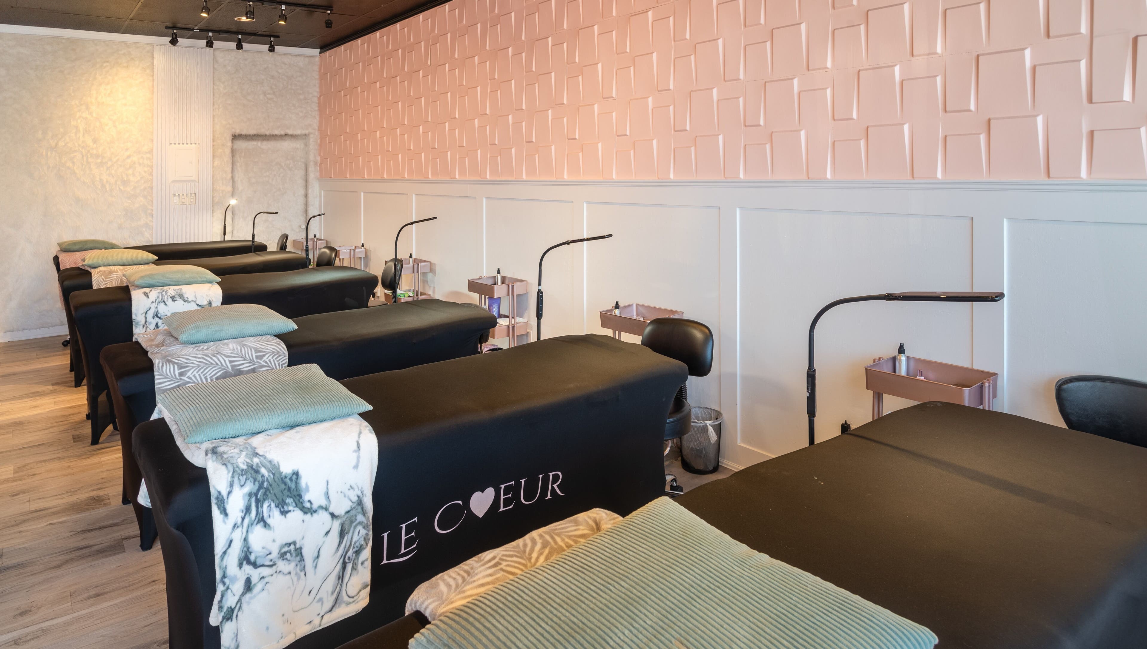 Stylish treatment beds at Blink & Brow Co. DOWNTOWN LANGLEY, Langley City, British Columbia, CA.