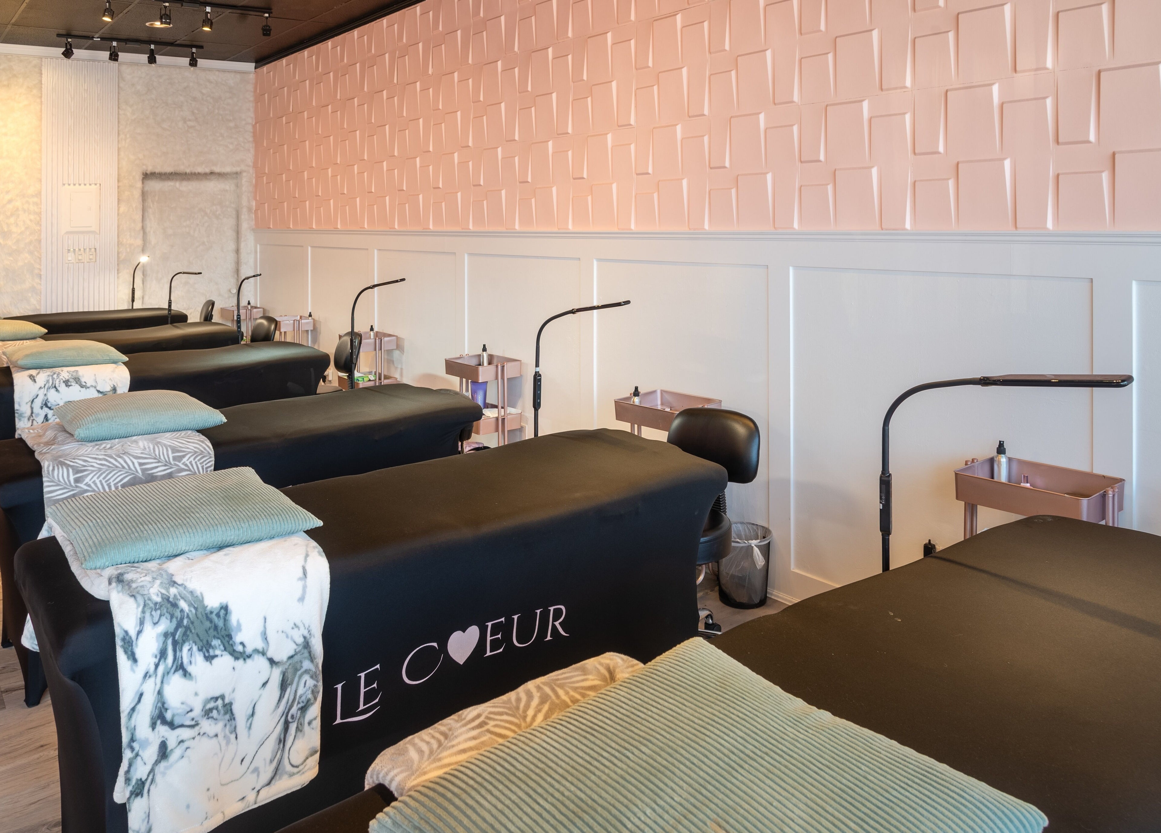 Stylish treatment beds at Blink & Brow Co. DOWNTOWN LANGLEY, Langley City, British Columbia, CA.