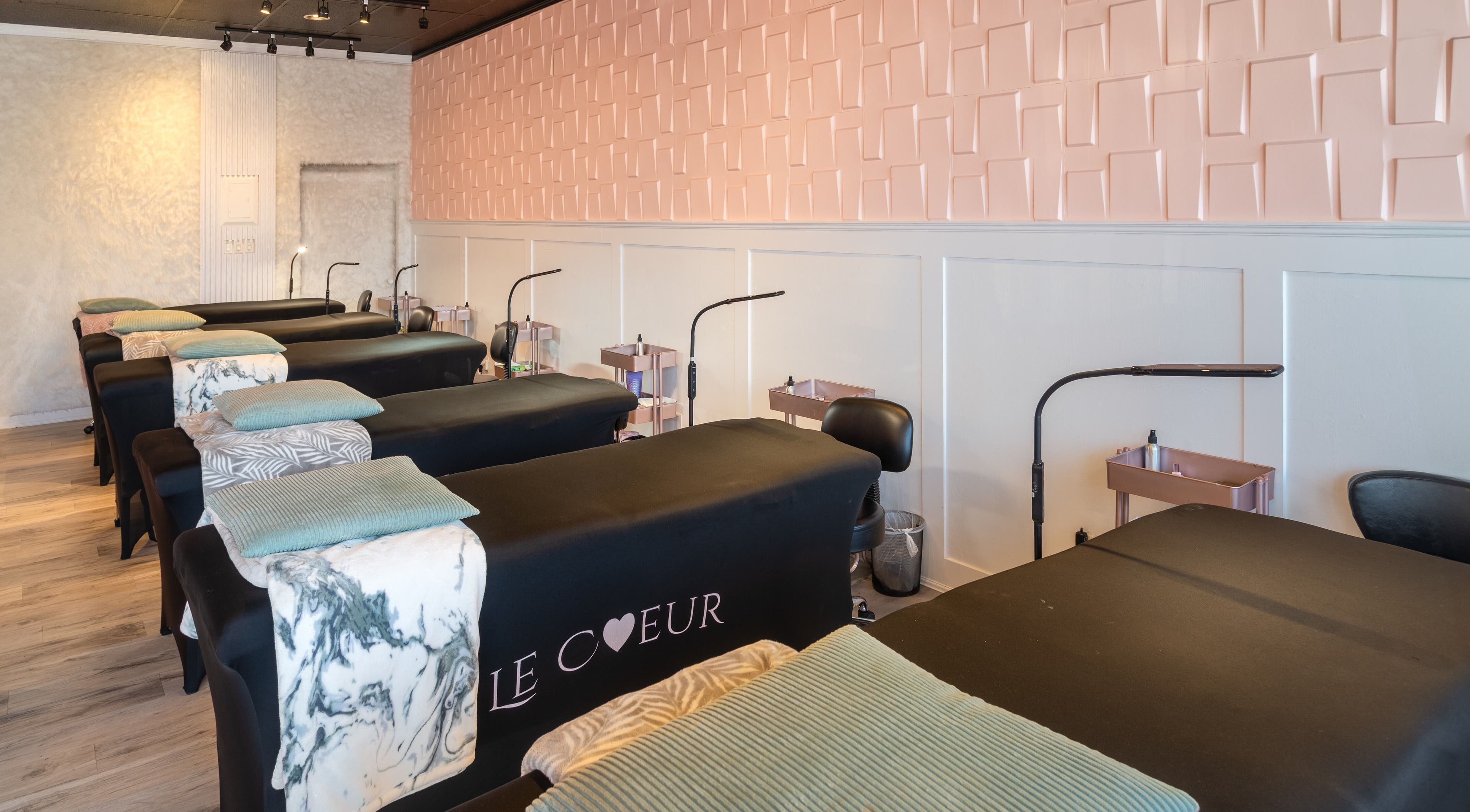 Stylish treatment beds at Blink & Brow Co. DOWNTOWN LANGLEY, Langley City, British Columbia, CA.