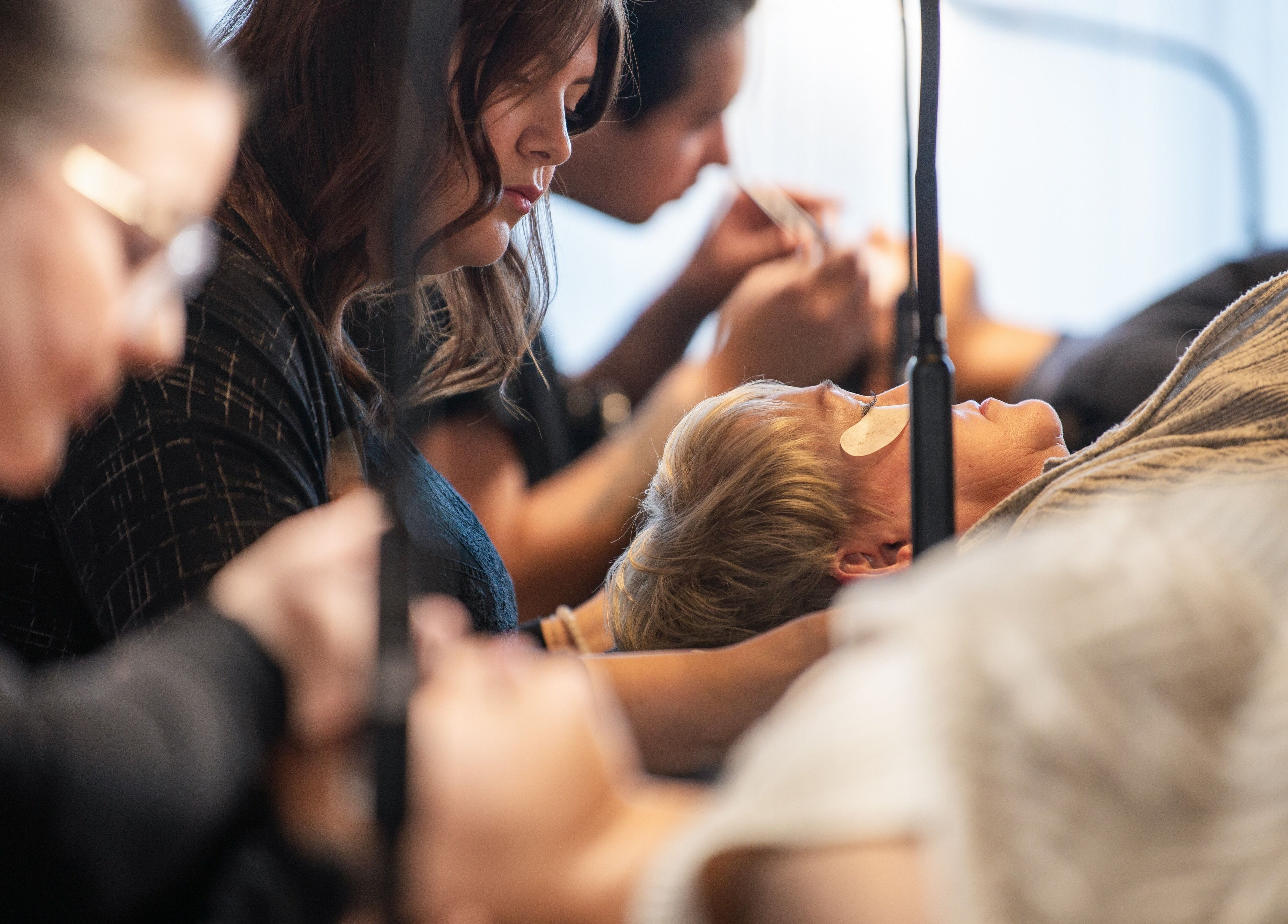 Technicians apply eyelash extensions at Blink & Brow Co. DOWNTOWN LANGLEY, Langley City, British Columbia, CA.