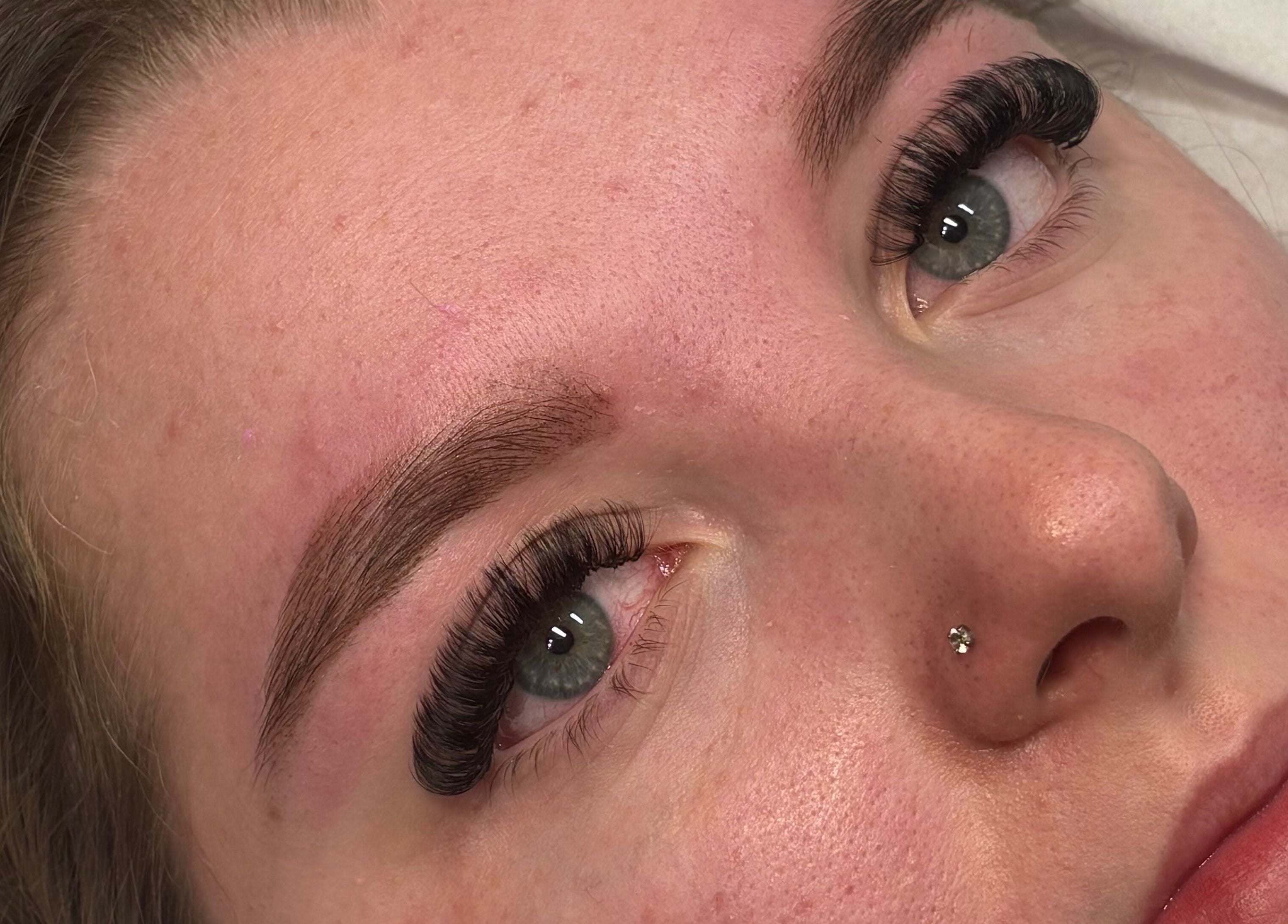 Close-up of enhanced lashes from Megs Beauty Bar, Little Lever, England, GB showcasing expert lash work.