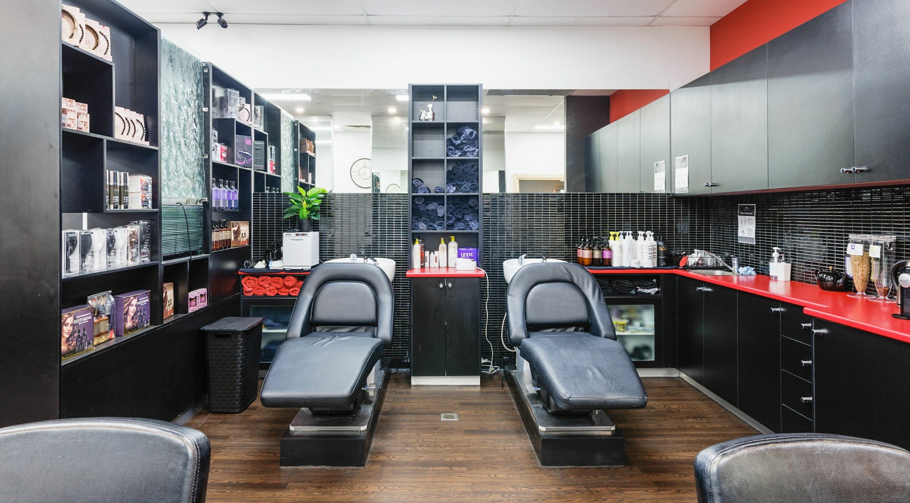 Modern salon interior at Mary's Hair Stylist and Day Spa in Calamvale, Queensland, AU featuring sleek design.