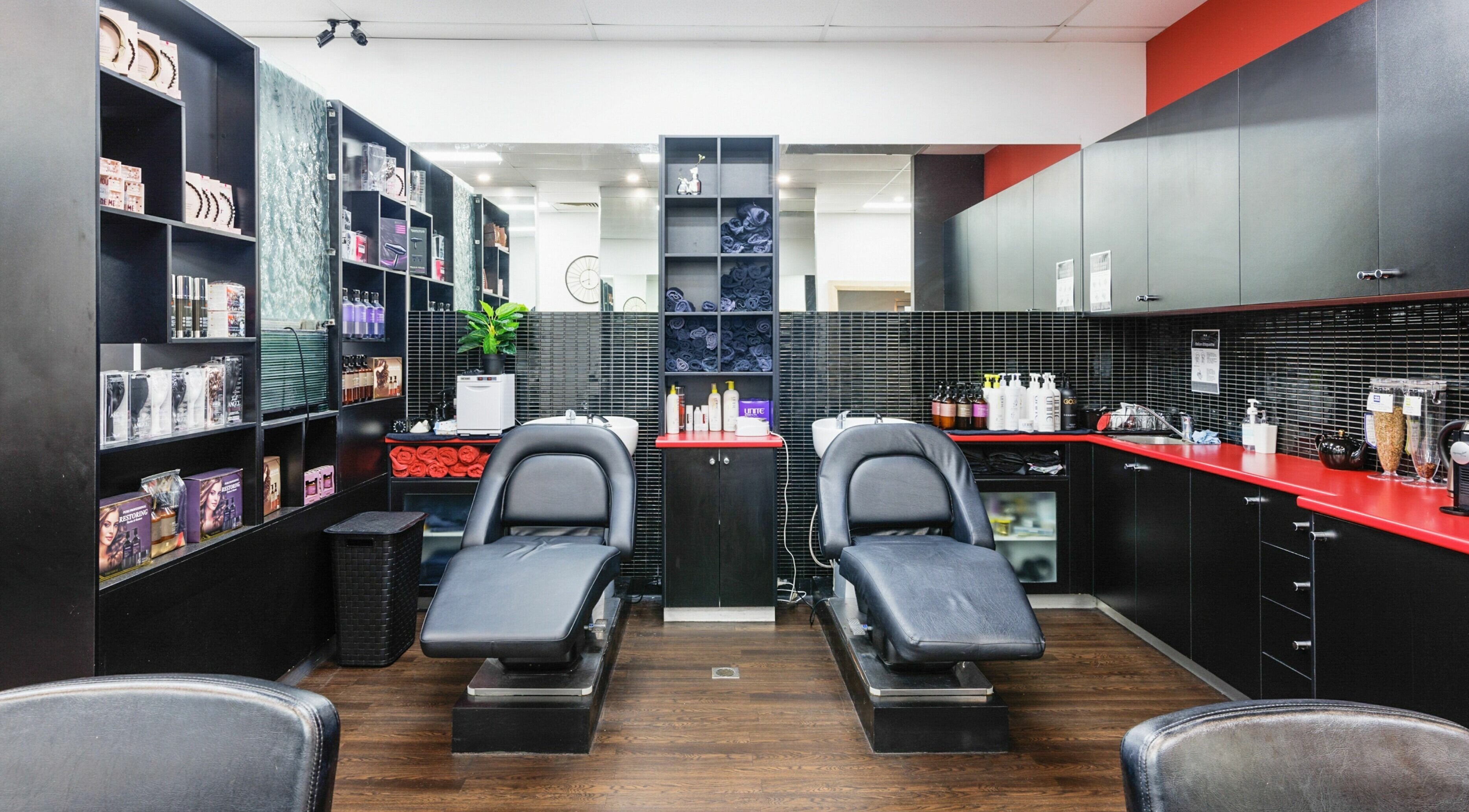 Modern salon interior at Mary's Hair Stylist and Day Spa in Calamvale, Queensland, AU featuring sleek design.