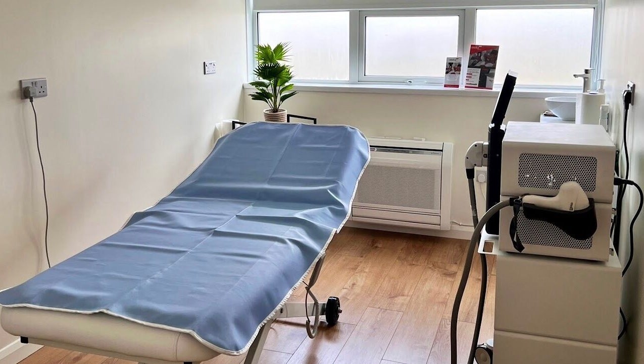 Relaxing treatment room at Love T Waxing and Laser Specialist Studio in Mansfield, England, GB.