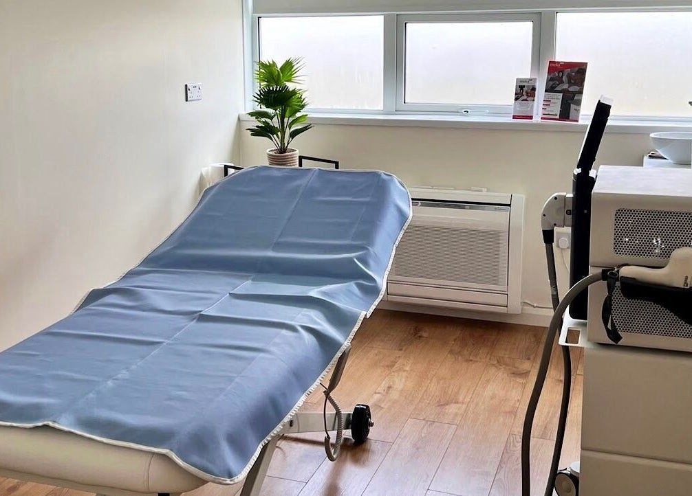 Relaxing treatment room at Love T Waxing and Laser Specialist Studio in Mansfield, England, GB.