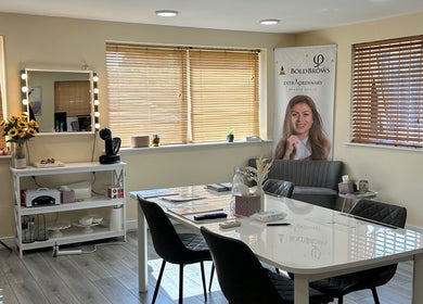 Elegant interior of Extraordinary Beauty Skills by Aleksandra Yaneva in Northwood, England, GB featuring beauty setup.