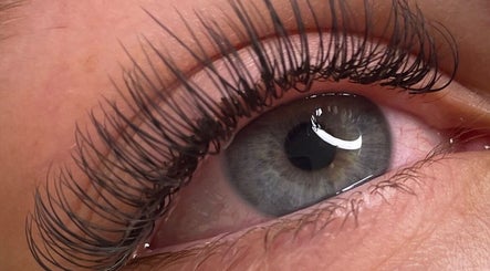 Close-up of enhanced lashes at LW Beauty, Dundee, Scotland, GB, showcasing expert lash styling service.