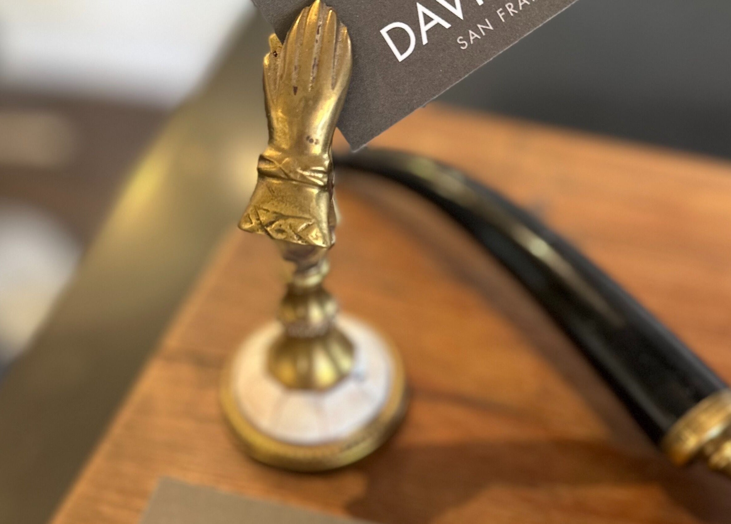 Elegant card holder at David James | Marin, San Rafael, California, US.