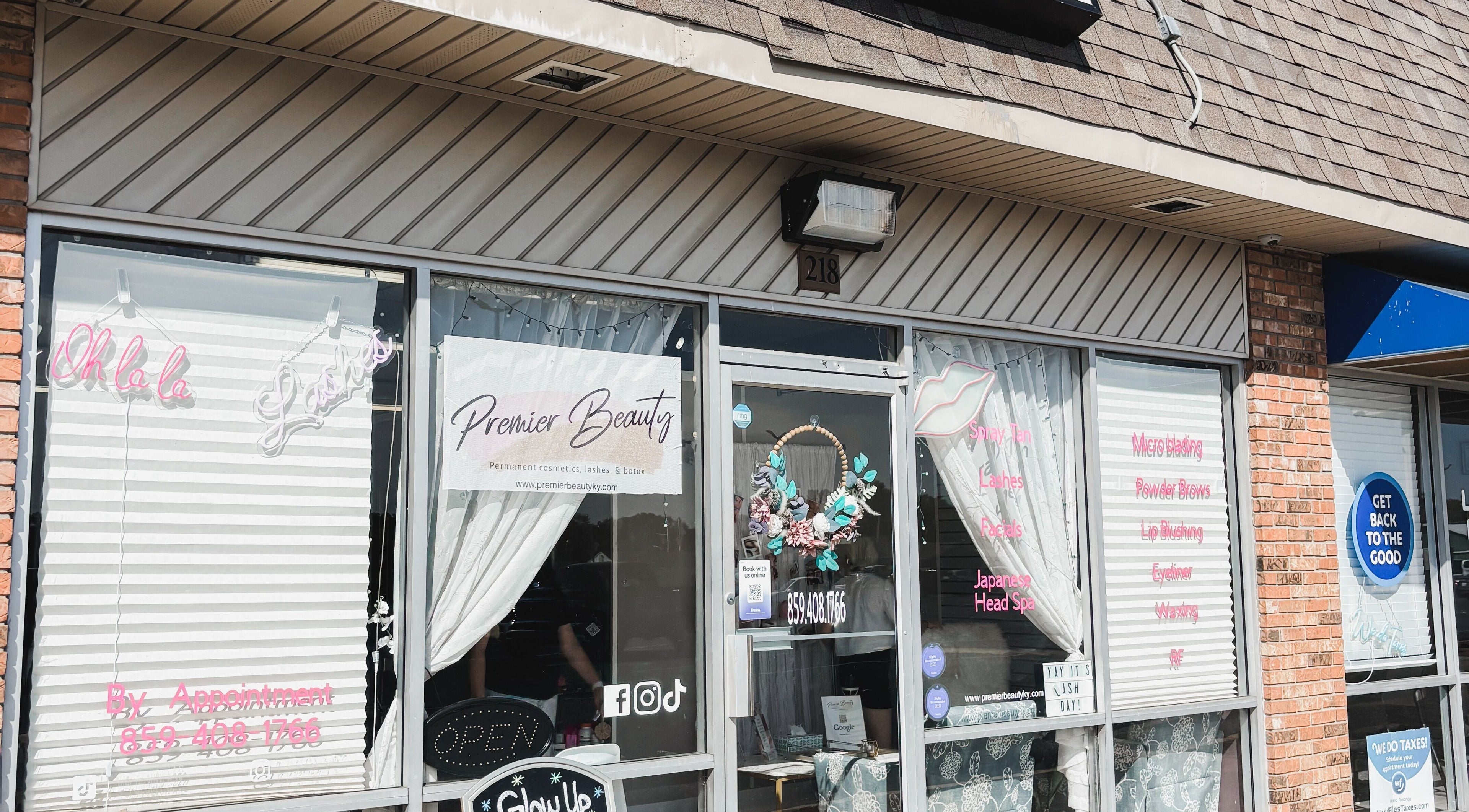 Exterior view of Premier Beauty in Berea, Kentucky, US showcasing inviting storefront design.