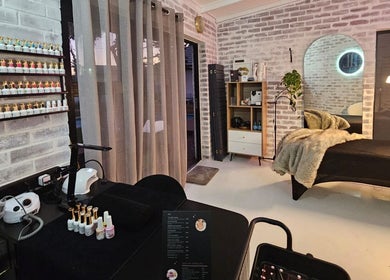 Relaxing beauty treatment room at Lyndal's - Lash Brow & Beauty, Cape Town, Western Cape, ZA.