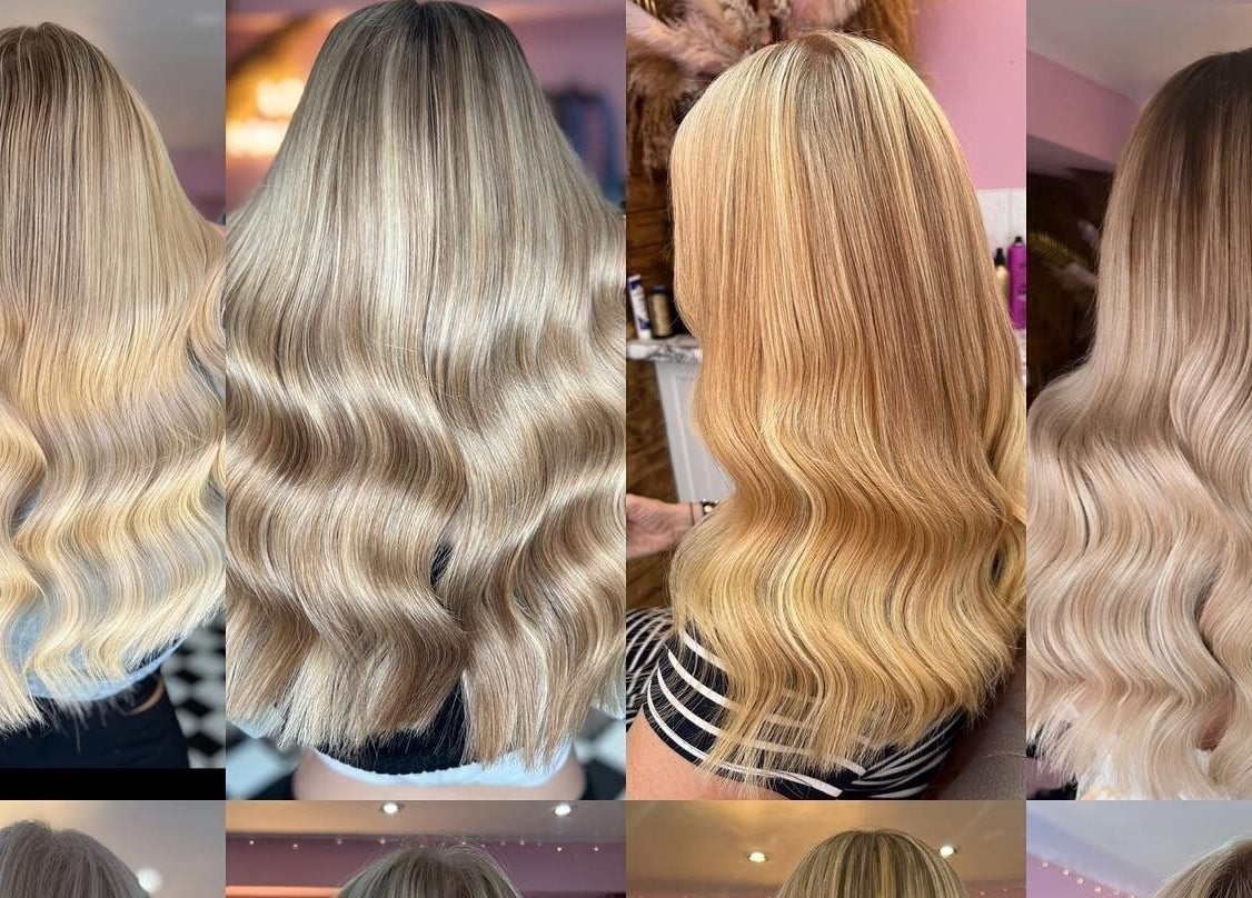 Gorgeous blonde wavy hair extensions at Loxy Locks Hair Extensions in Belper, England, GB.