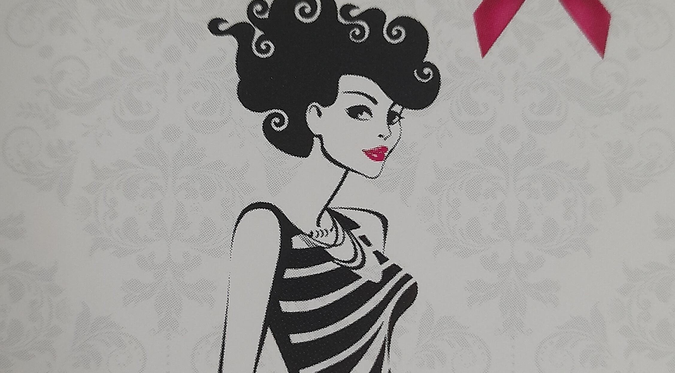 Stylish woman illustration at Amandas Beauty Room, Bridgend, Cymru, GB with curly hair and striped outfit.