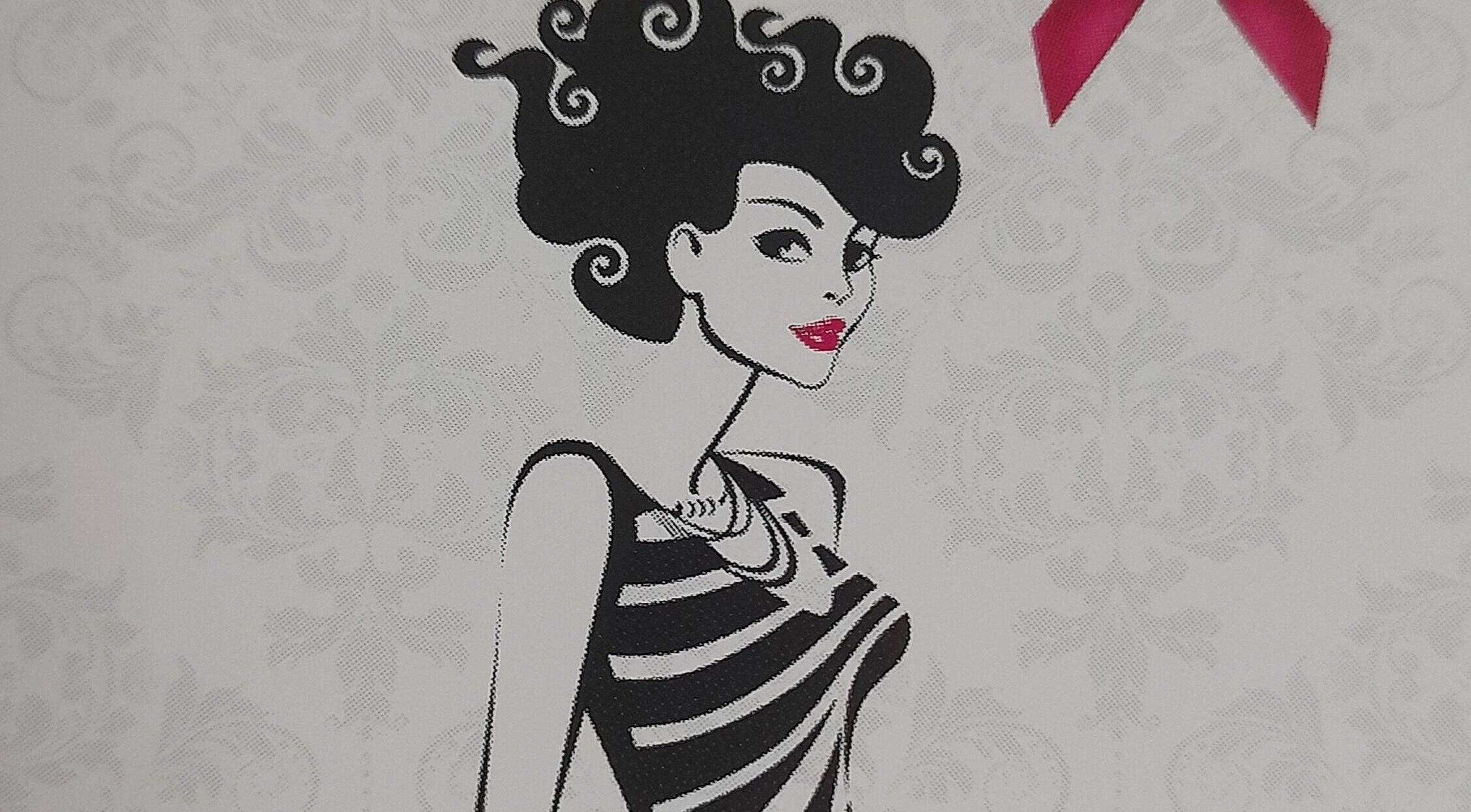 Stylish woman illustration at Amandas Beauty Room, Bridgend, Cymru, GB with curly hair and striped outfit.