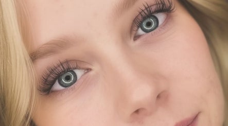 Close-up of lashes done at Lash & Glow Beauty Studio, Elmira, Ontario, CA showcasing stunning volume.