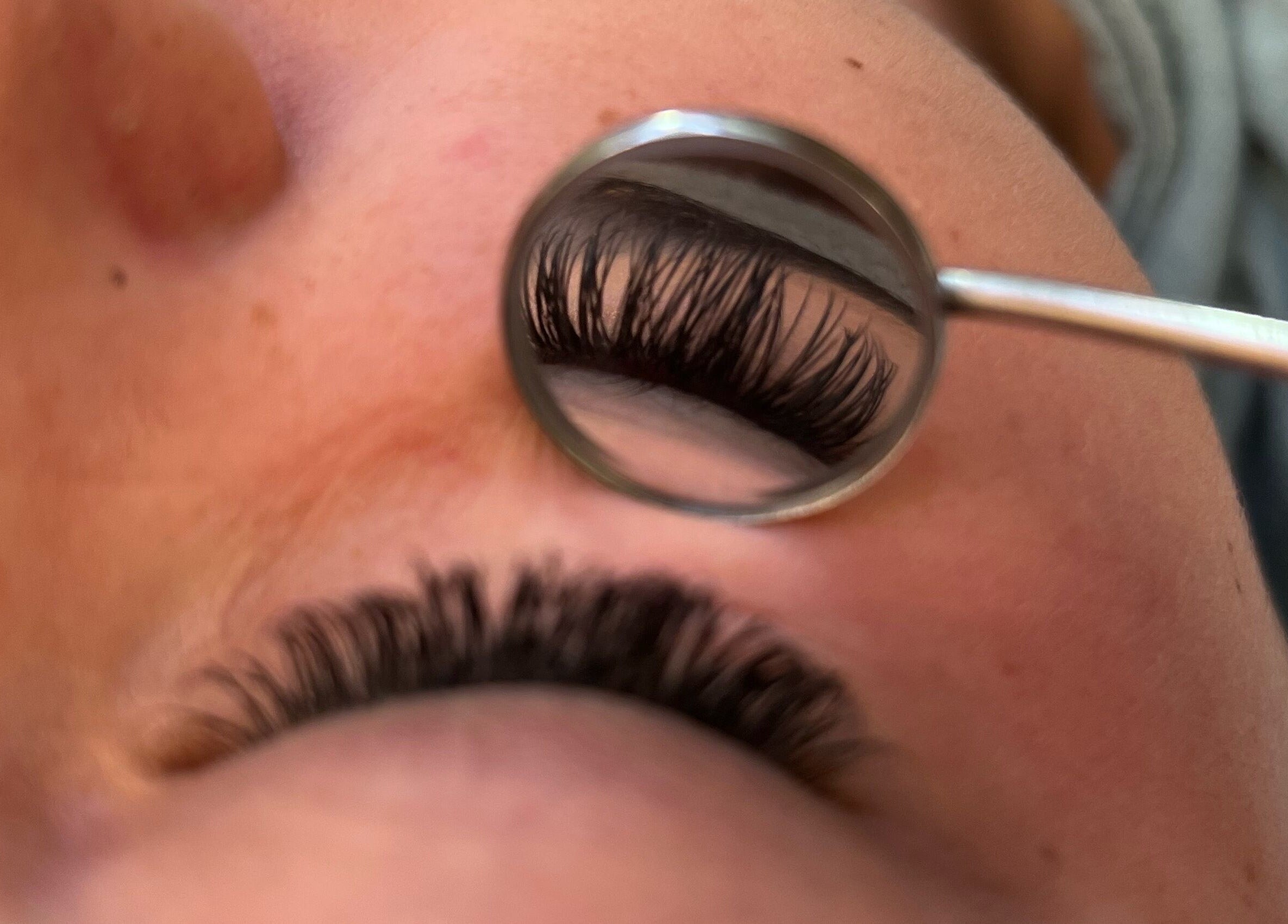 Close-up of eyelash extension at Lash & Glow Beauty Studio, Elmira, Ontario, CA.