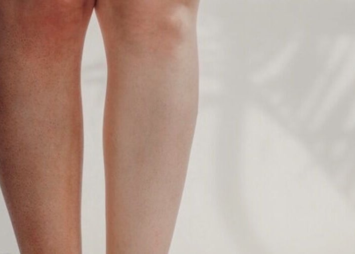 Smooth legs after waxing at Lash & Glow Beauty Studio, Elmira, Ontario, CA.