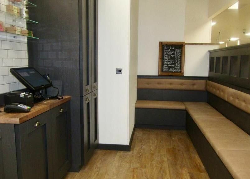 Cozy seating and stylish decor at Gould Barbers Hatfield in Hatfield, England, GB.