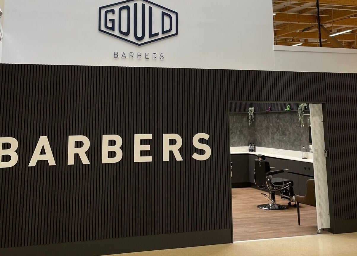 Front view of Gould Barbers West Bromwich in West Bromwich, England, GB showcasing sleek design and inviting entrance.