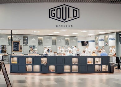 Interior of Gould Barbers Long Eaton in Long Eaton, England, GB showcasing its modern design and active services.