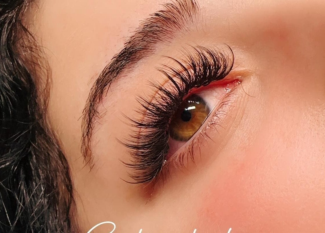 Close-up of luscious eyelashes at Galaxy Lashes, Melbourne, Victoria, AU.