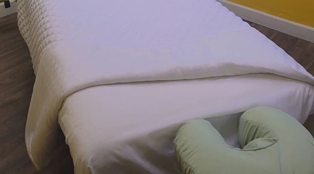 Massage bed at The Healing Sunflower Massage and Wellness - Elmhurst, providing relaxation in Elmhurst, Illinois, US.