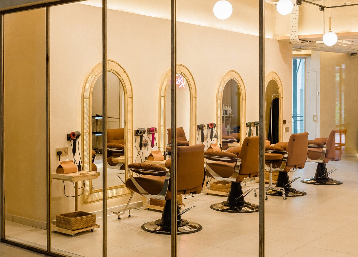 Modern interior of Maldon Salon, Kuala Lumpur, Wilayah Persekutuan Kuala Lumpur, MY showcasing styling chairs.