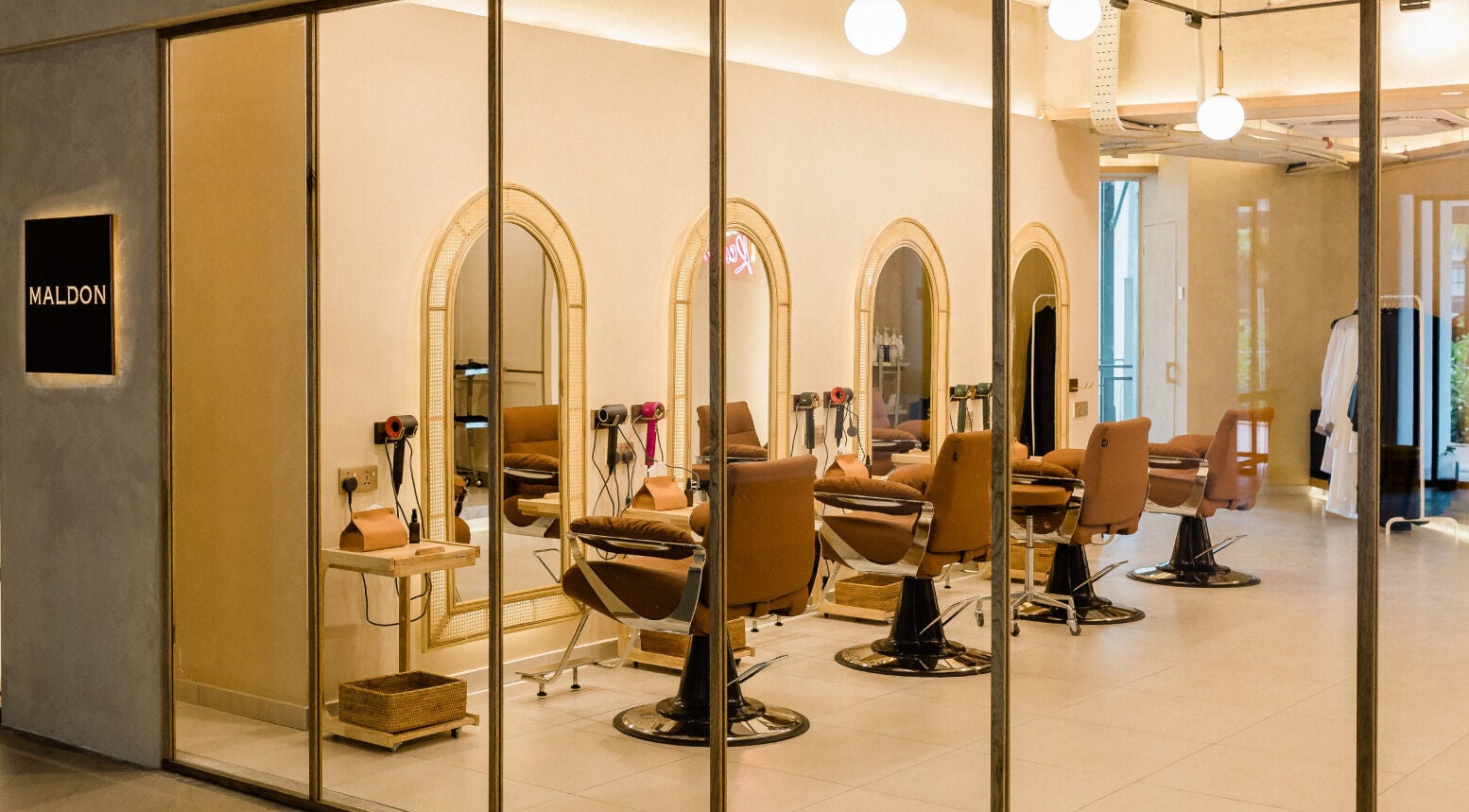 Modern interior of Maldon Salon, Kuala Lumpur, Wilayah Persekutuan Kuala Lumpur, MY showcasing styling chairs.