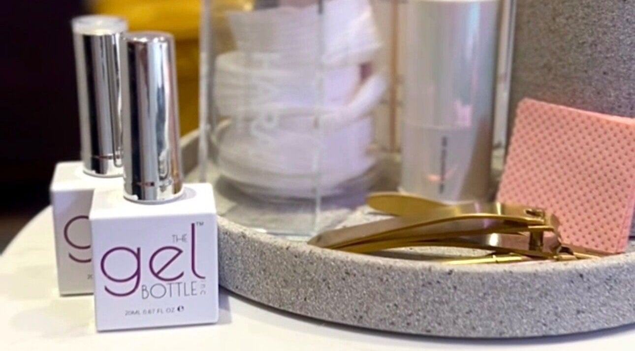 Gel polish and tools at All About You, Wrexham Principal Area, Wales, GB, showcasing luxury pampering.