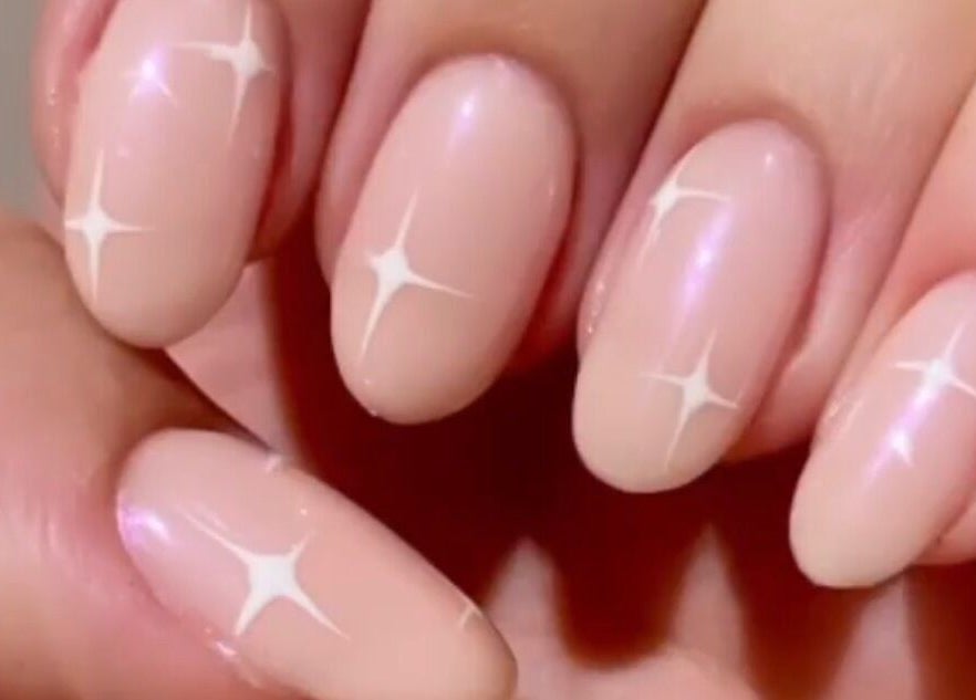 Elegant sparkling manicure from Nailed You By Lou in Stockport, England, GB. Perfectly polished nails.