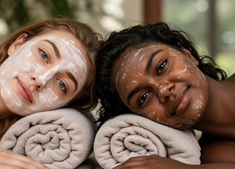 Two women enjoying facials at Inspire Beauty at Traralgon, Traralgon, Victoria, AU.