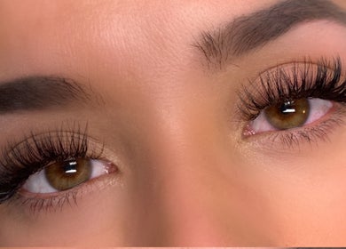 Close-up of voluminous lash extensions at Definedbylashes, Birmingham, England, GB.