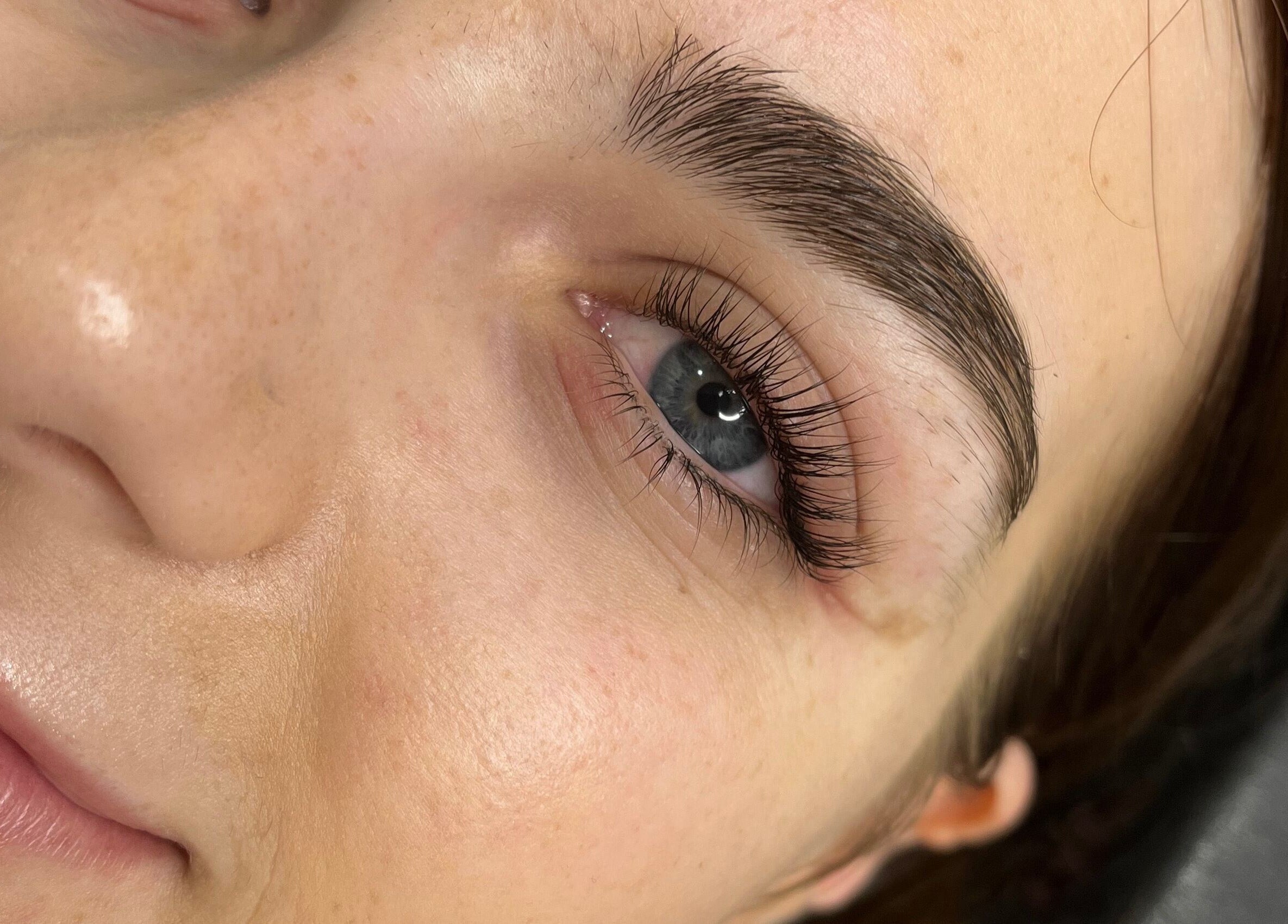 Close-up of refined lash and brow by Lash and Thread in Whalan, New South Wales, AU.
