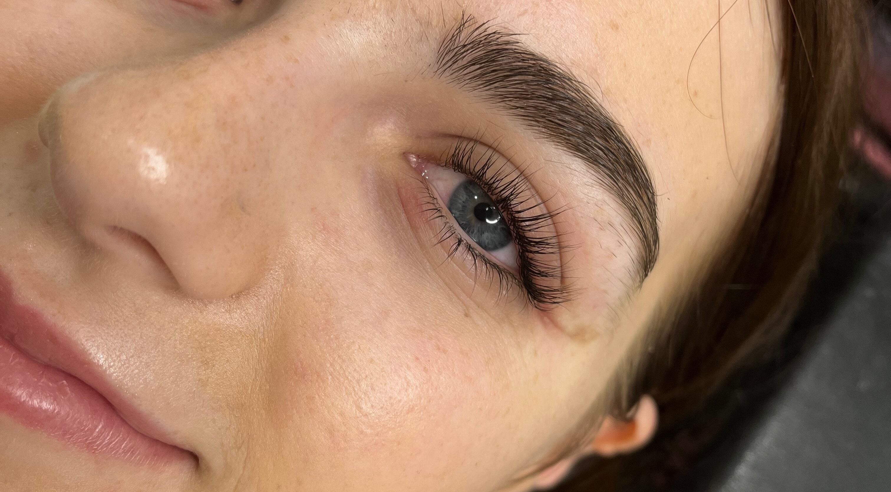 Close-up of refined lash and brow by Lash and Thread in Whalan, New South Wales, AU.