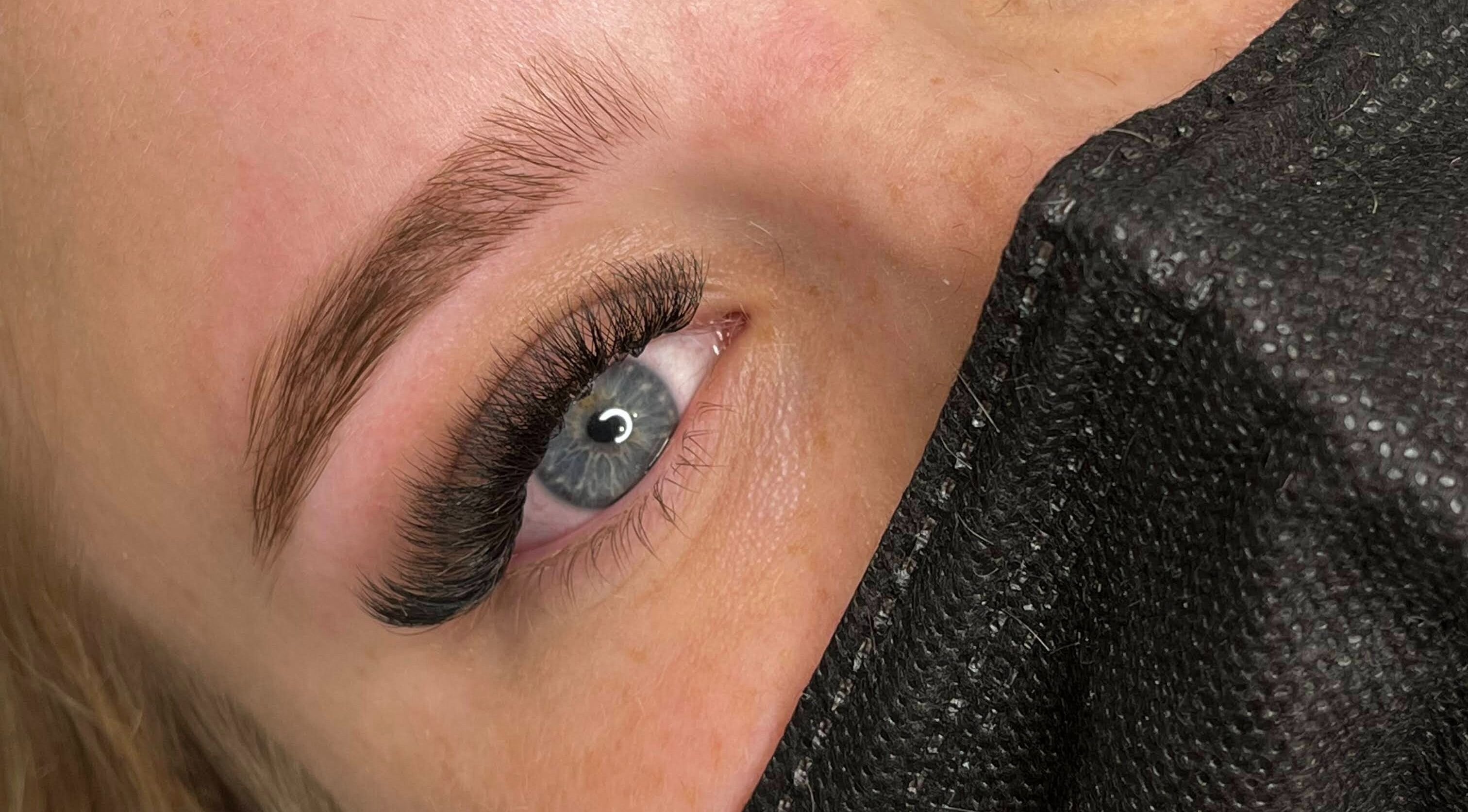 Close-up of beautifully styled eyelashes at Lash and Thread, Whalan, New South Wales, AU.