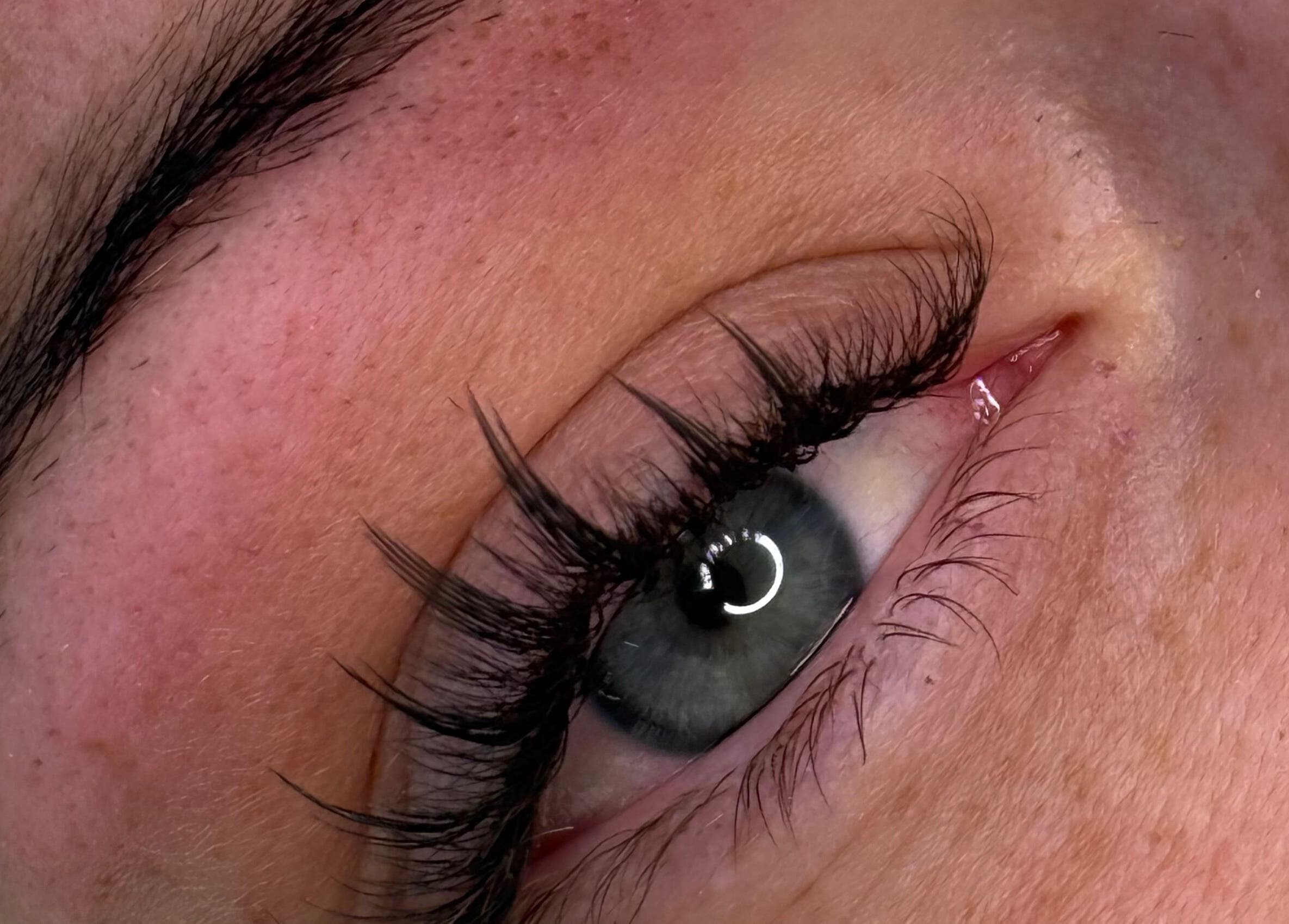 Close-up of expertly designed eyelash extensions at Lash and Thread, Whalan, New South Wales, AU.