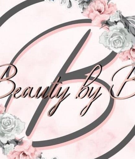 BeautybyB logo with floral design in Berkshire, England GB. Elegant beauty and wellness branding.