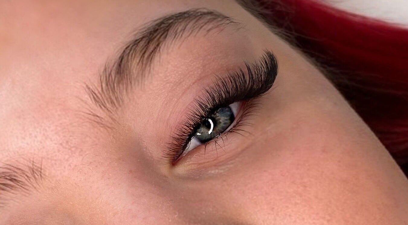 Close-up of a perfectly styled eyelash extension at Beauty Edit By Leah, Worsley, England, GB.