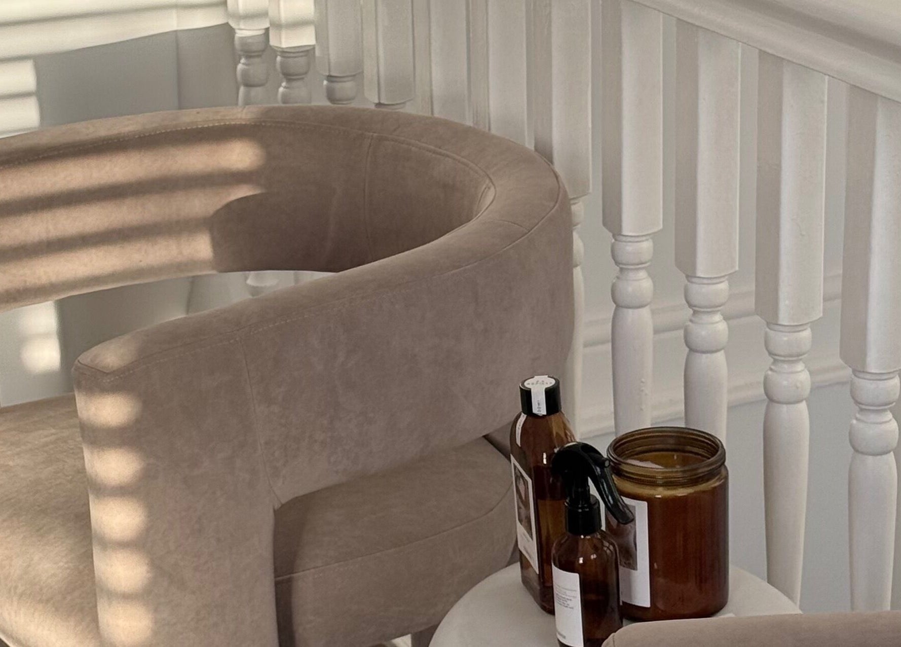 Relaxing seating area at Beauty Edit By Leah, Worsley, England, GB with calming decor and wellness products.