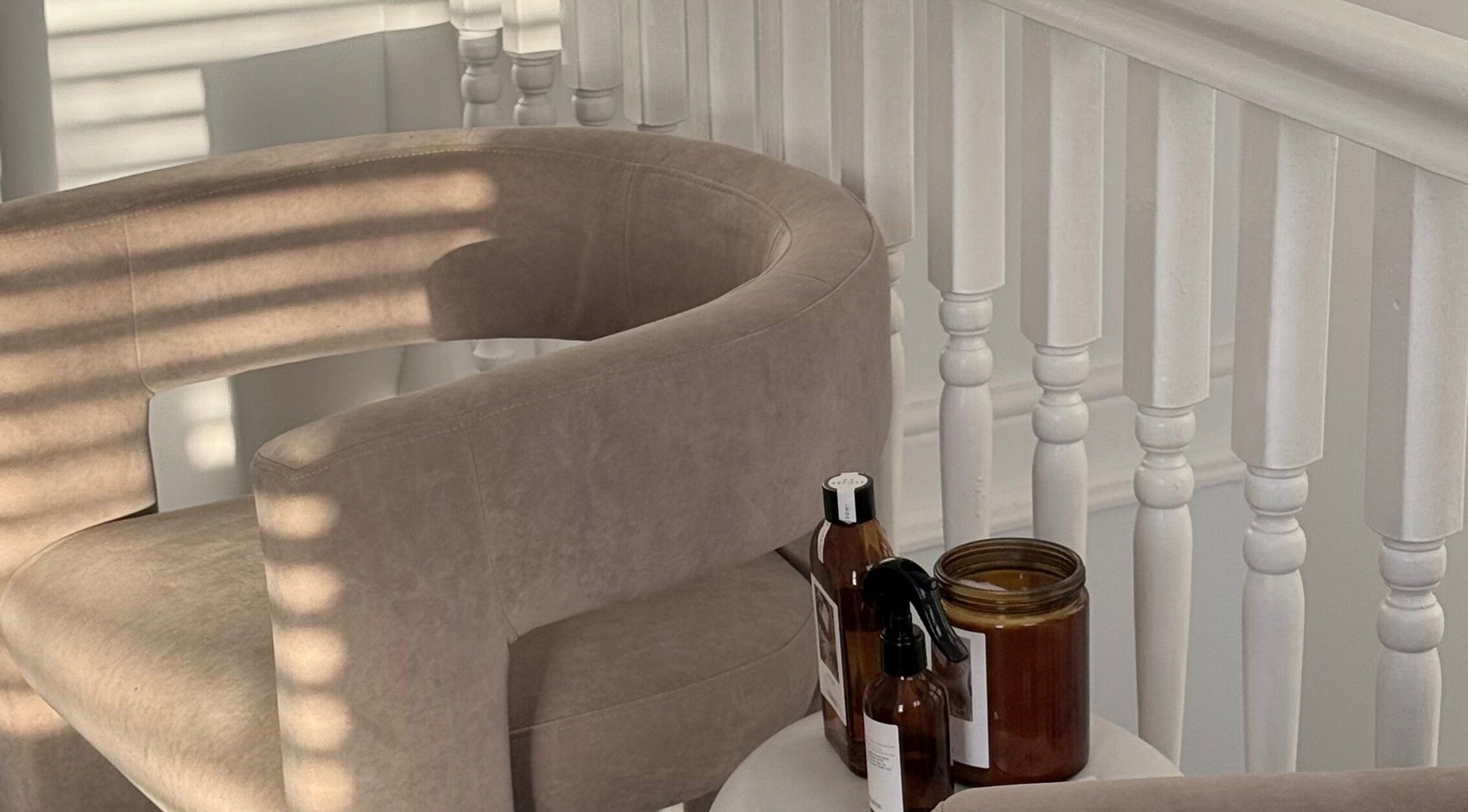 Relaxing seating area at Beauty Edit By Leah, Worsley, England, GB with calming decor and wellness products.