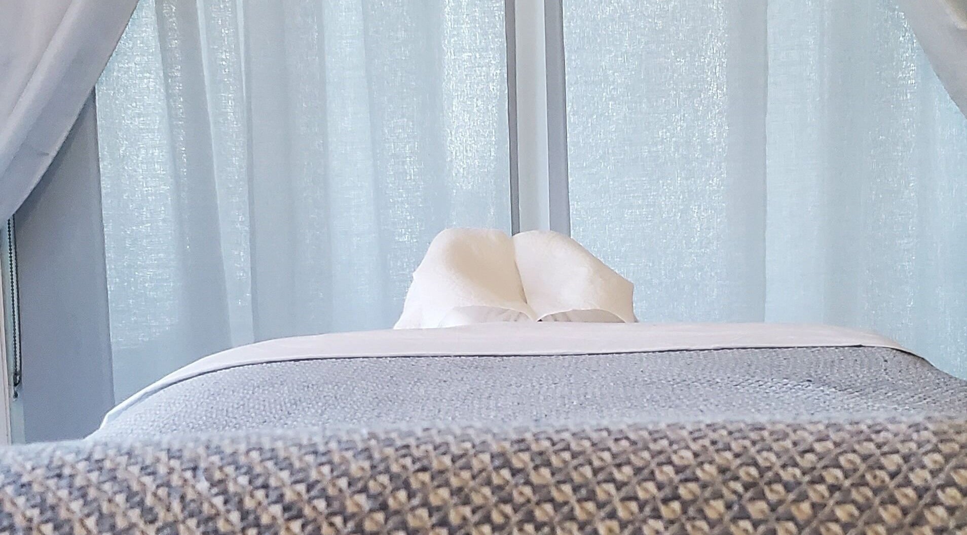 Relaxing massage table setup at The Blue Zone Wellness Experience, Nassau, New Providence, BS.