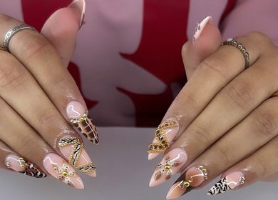 Intricate nail art design at Scarlet Rose Beauty, Cape Town, Western Cape, ZA showcases elegant artistry.
