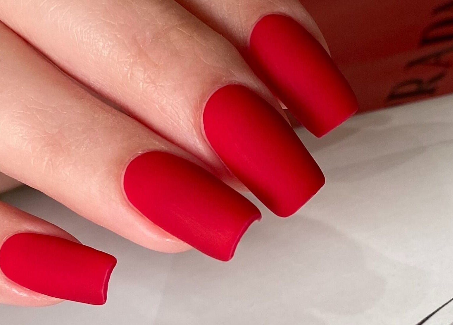 Bright red manicured nails at Nails By Dash Beauty Salon, دبي, دبي, AE.
