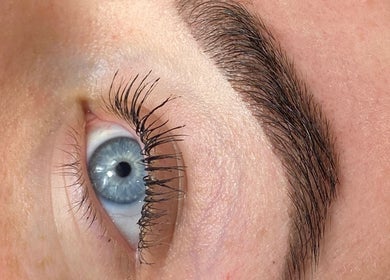 Close-up of a perfectly arched eyebrow at Saragh's Serenity Beauty Studio, Tullamore, County Offaly, IE.