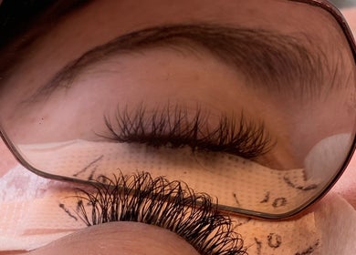 Eyelash extension reflection at Saragh's Serenity Beauty Studio, Tullamore, County Offaly, IE.