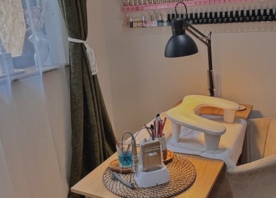 Manicure setup with tools and products at Shayle Alexandra Beauty in Camberley, England, GB.