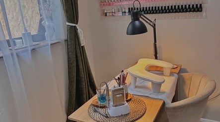 Manicure setup with tools and products at Shayle Alexandra Beauty in Camberley, England, GB.