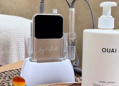 Beauty equipment and lotion at Shayle Alexandra Beauty, Camberley, England, GB showcasing luxury skincare.