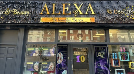 Front view of Aleksa Hair and Beauty salon in Dublin, County Dublin, IE, showcasing its elegant entrance.