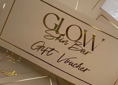Glow Skin Bar gift vouchers in elegant design, available in Newcastle, England, GB for beauty services.
