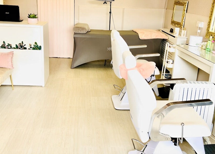 Chic interior of Sophie Beauty Brow & Lash in Glasgow, Scotland, GB showcasing modern styling chairs and decor.